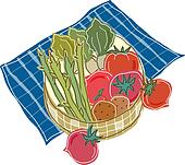 Drawings of Basket of Vegetables u26894734 - Search Clip Art