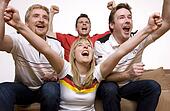 Soccer Fans watching Soccer Game on Television Soccer Fans watching Soccer Game on Television