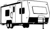 Clip Art of , camper, fifth, recreation, recreational, rv, truck ...