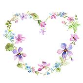 Download Flower, Picture frame of heart shape with flowers Drawing ...